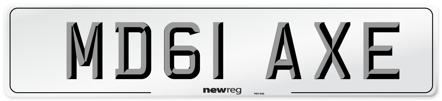 MD61 AXE Number Plate from New Reg